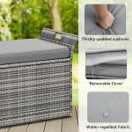 YITAHOME 90 Gallon Wicker Storage Bench with Cushion