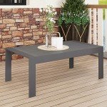 Dark Grey Aluminum Outdoor Coffee Table