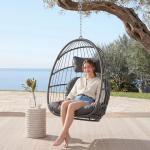 Yechen Foldable Wicker Egg Chair with Cushions