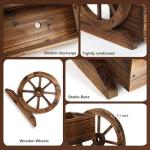 Wooden Garden Wagon Planter with Wheels