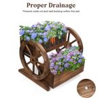 Wooden Garden Wagon Planter with Wheels