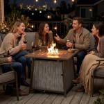 BALI OUTDOORS 28” Propane Fire Pit Table