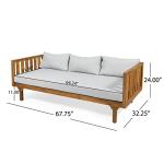 Tina Outdoor Acacia Wood Daybed with Teak Finish