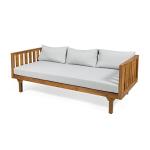 Tina Outdoor Acacia Wood Daybed with Teak Finish