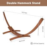 Double Hammock with Wooden Stand - Dark Gray