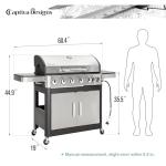 Captiva Designs 6-Burner Propane BBQ Grill