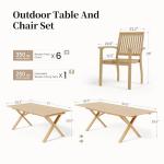 7-Piece Acacia Wood Patio Dining Set for 6