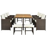 11-Piece Wicker Rattan Patio Dining Set