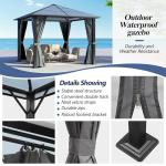 GARTOO 10’x10’ Waterproof Outdoor Canopy Gazebo