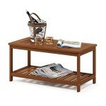 Furinno Tioman 2-Tier Teak Oil Coffee Table