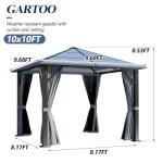 GARTOO 10’x10’ Waterproof Outdoor Canopy Gazebo