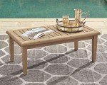 Ashley Gerianne Outdoor Eucalyptus Wood Coffee Table