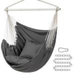 Cozy Slate Gray Hammock Chair with Cushions
