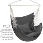 Cozy Slate Gray Hammock Chair with Cushions