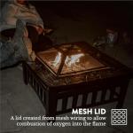 32-Inch Metal Outdoor Fire Pit with Screen
