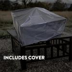 32-Inch Metal Outdoor Fire Pit with Screen