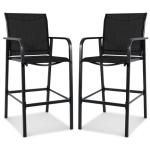 Sundale Outdoor Metal Bar Stool Set of 2