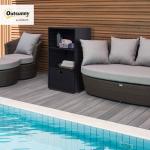 Outsunny Waterproof Pool Towel Rack with Storage