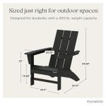 Black Modern Adirondack Chair by POLYWOOD