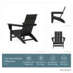 Black Modern Adirondack Chair by POLYWOOD
