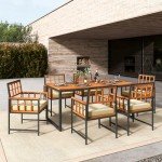 Tangkula 7-Piece Outdoor Dining Set with Cushions