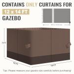 COWVIE 4-Panel Gazebo Privacy Curtain Set