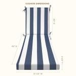 Cabana Stripe Blue & White Outdoor Chaise Cushion