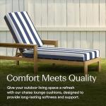 Cabana Stripe Blue & White Outdoor Chaise Cushion