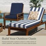 Cabana Stripe Blue & White Outdoor Chaise Cushion