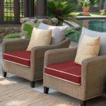 Parkerly Outdoor Chair Cushions - Set of 2, Red