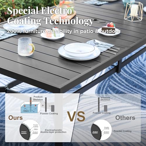 MIXPATIO 8-Person Rectangular Patio Dining Set