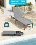 ULAND Adjustable Aluminum Chaise Lounge Set of 2