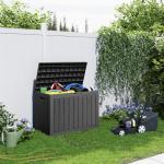 45 Gallon Waterproof Outdoor Storage Box - Black