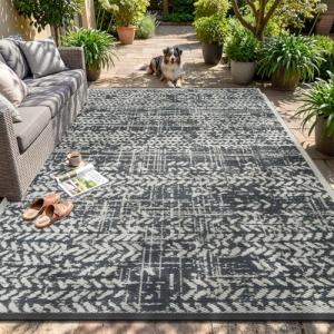 MontVoo Waterproof 5x8 Outdoor Reversible Rug