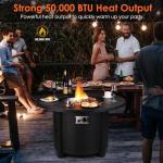 TLGREEN 42" Propane Fire Pit Table with Cover