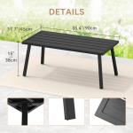C-Hopetree Rectangle Metal Outdoor Coffee Side Table