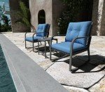 Blue 3-Piece Outdoor Rocking Chair Bistro Set