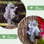 Fashionoda Solar Lantern Dragon Tree Hugger Statue