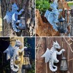 Fashionoda Solar Lantern Dragon Tree Hugger Statue