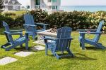 Navy Folding Adirondack Chairs Set of 4