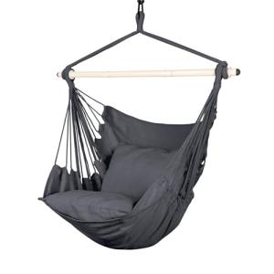 Highwild Hanging Rope Swing Hammock Chair - Grey