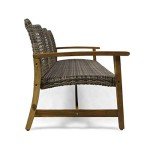 Marcia Outdoor Wood and Wicker Sofa - Gray