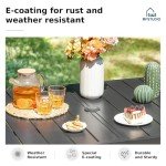 Rectangular Outdoor Dining Table for 6, Black