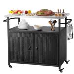 Grill Cart with Storage and Wheels for Outdoor Fun