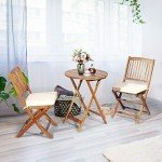 Tangkula 3-Piece Outdoor Bistro Set with Cushions