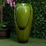 Alpine Outdoor Antique Jar Water Fountain with LED