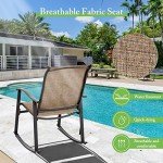 3-Piece Outdoor Rocking Bistro Set - Brown