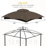 AONEAR 10' x 10' Gazebo Privacy Curtain, Khaki