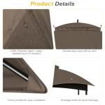 AONEAR 10' x 10' Gazebo Privacy Curtain, Khaki