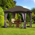 AONEAR 10' x 10' Gazebo Privacy Curtain, Khaki